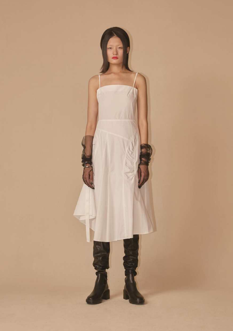 Cargo Flared Dress - White