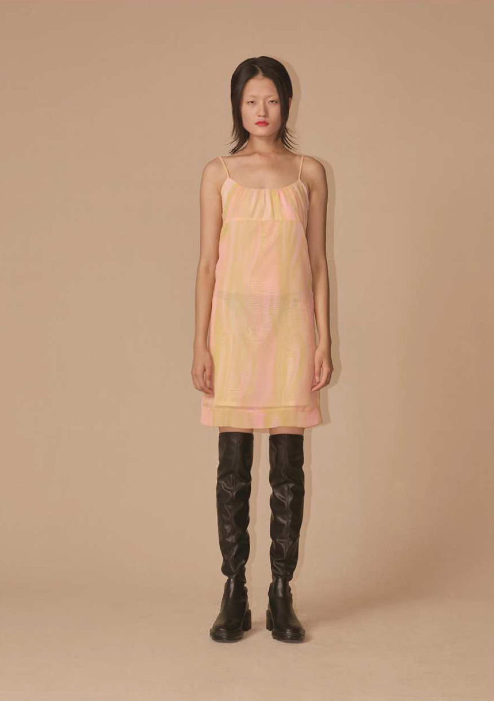 Watercolor Printed Dress - Yellow