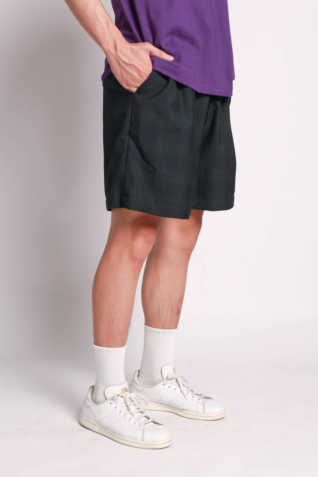 Check Shorts - Dark Green