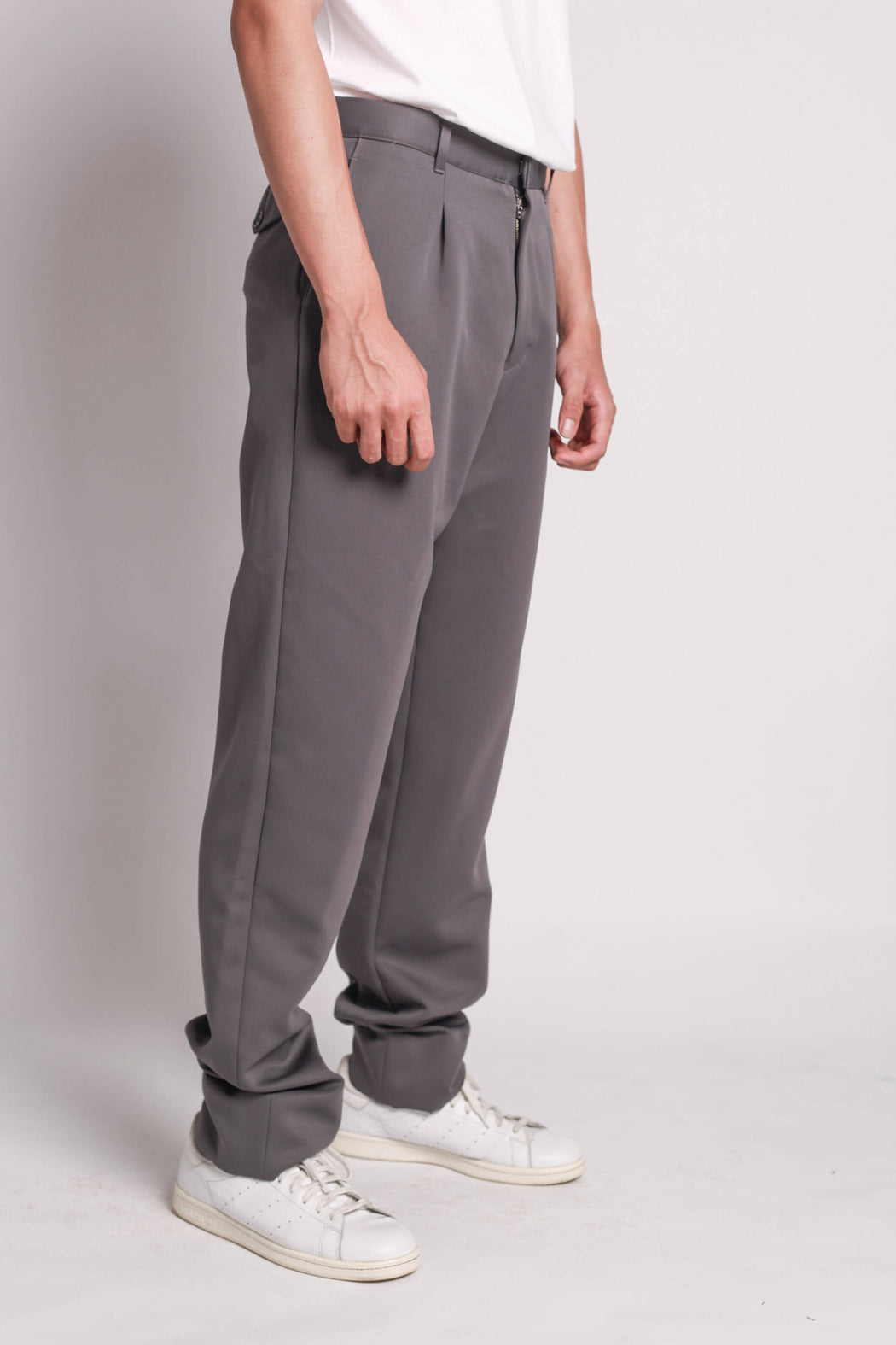 Tuck Slacks - Grey