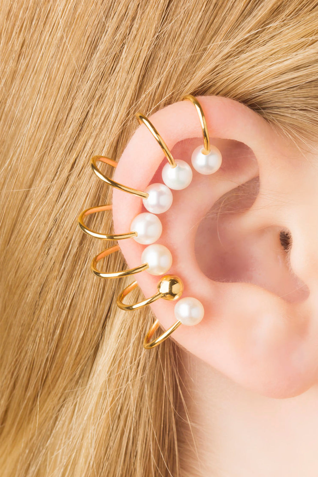 Iris Earwrap 6 Pearls - Gold