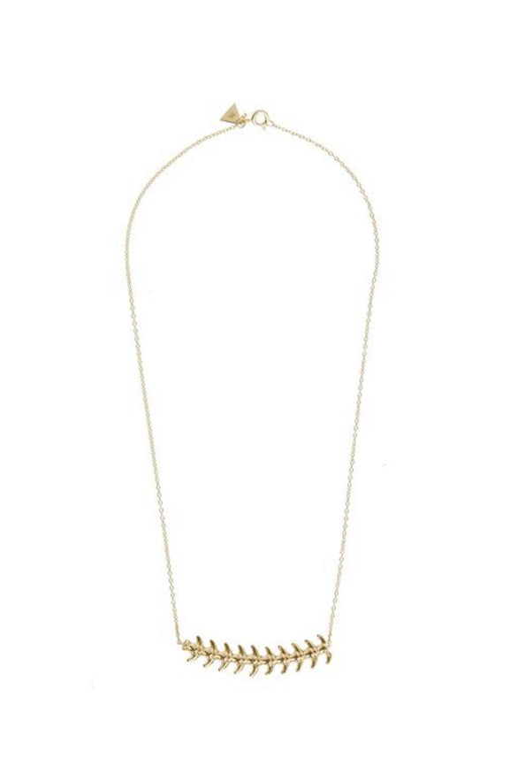 Gold Fish Bone XL Pendant