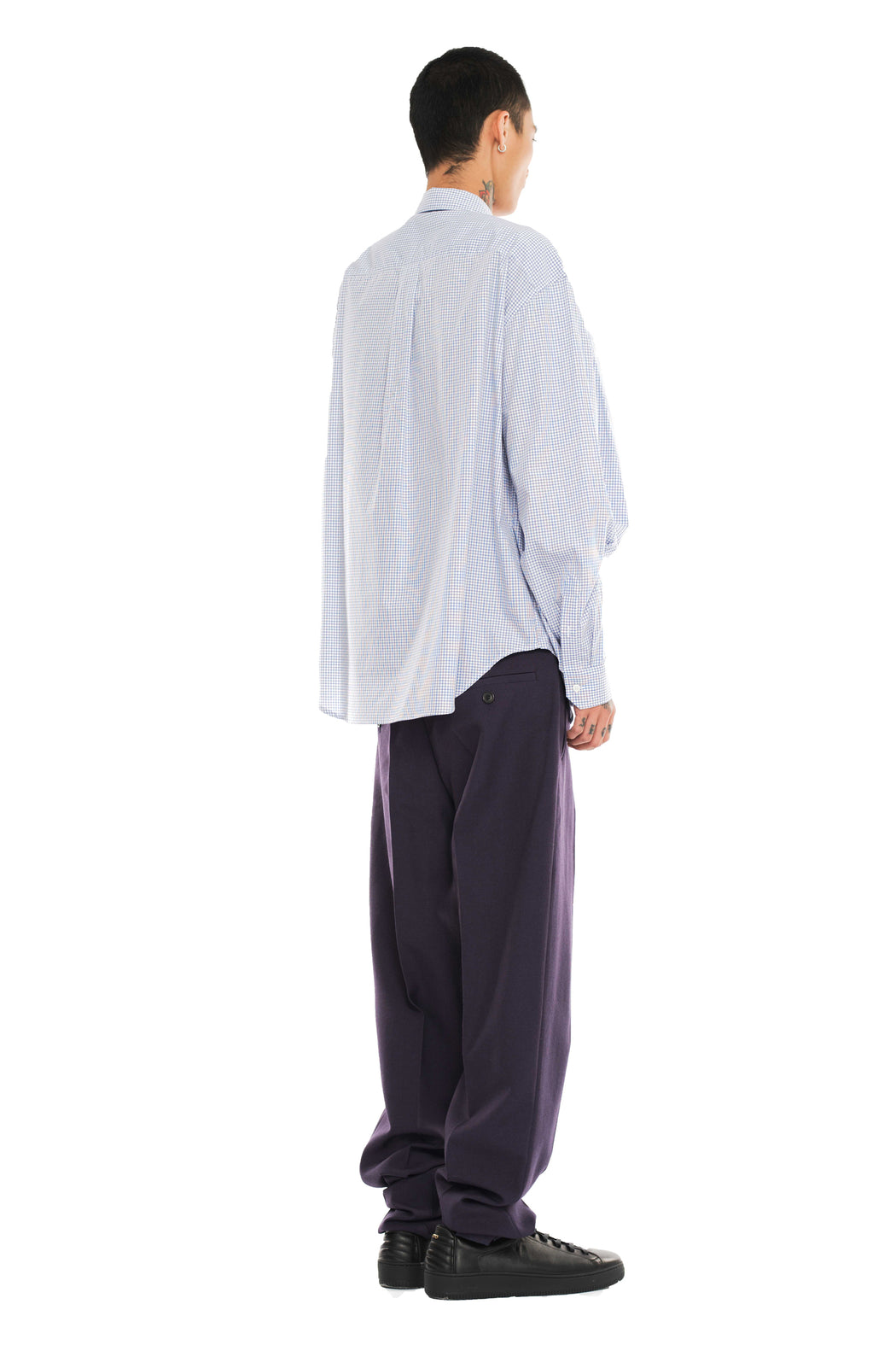 Double Front Shirt - Blue Check