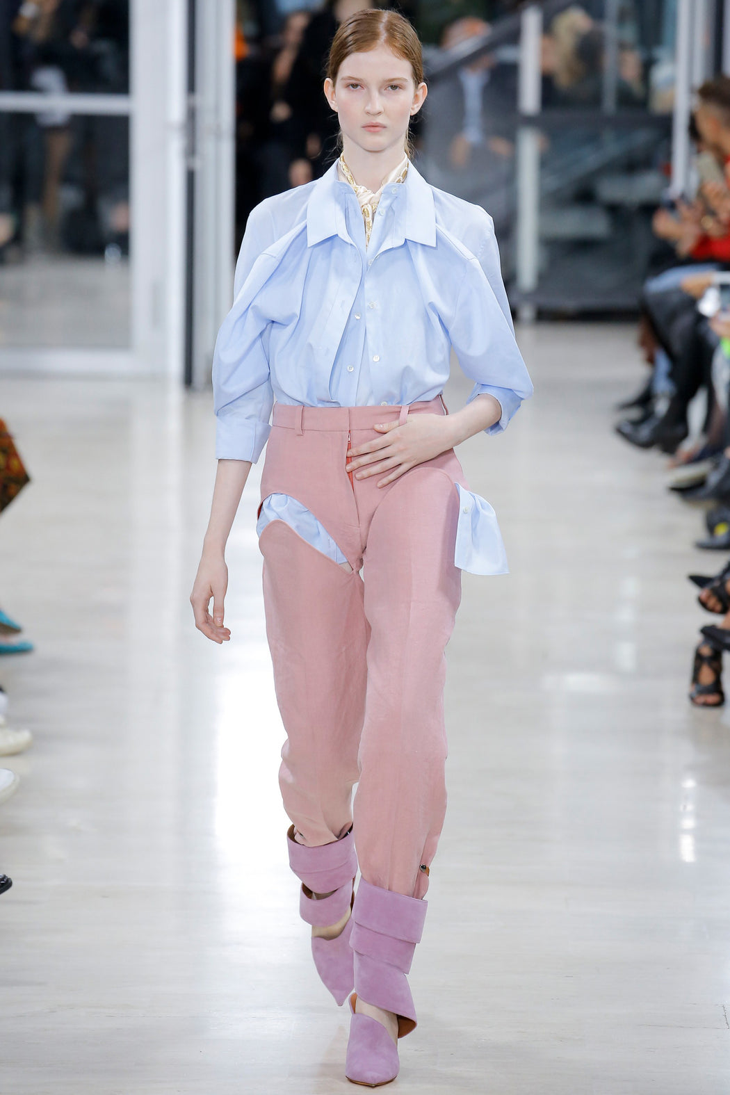 Double Front Fitted Shirt - Blue