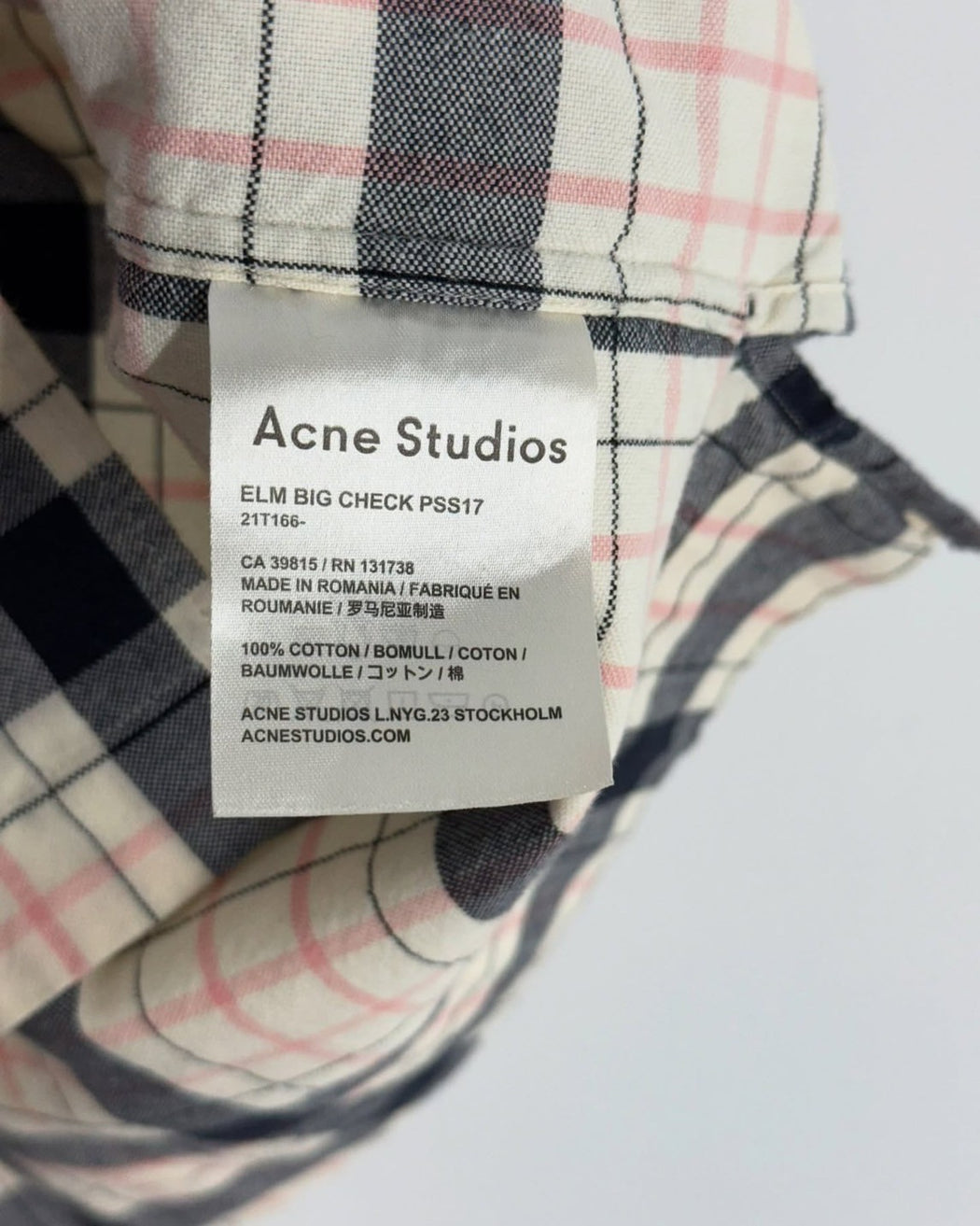 ACNE STUDIOS BIG CHECK SHIRT