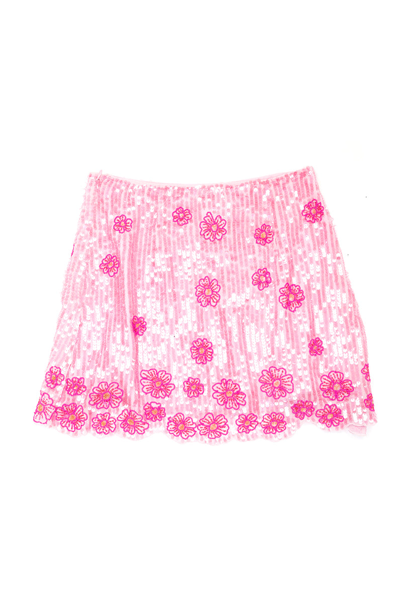 Christine Embroidered Skirt - Pink