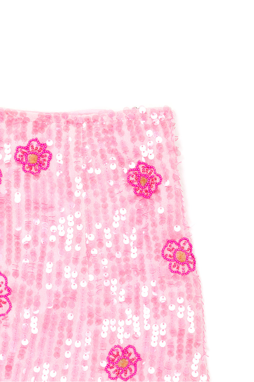 Christine Embroidered Skirt - Pink