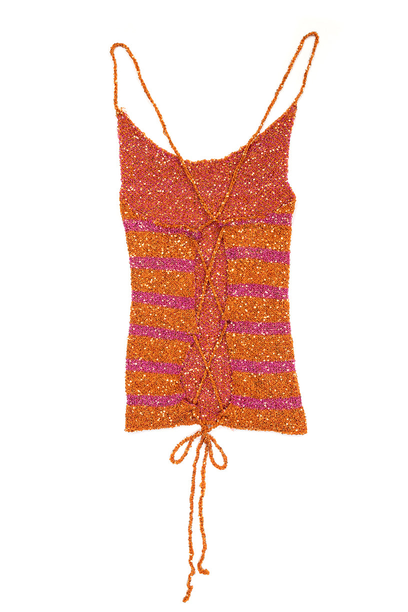 Katniss Knit Top - Orange/Pink