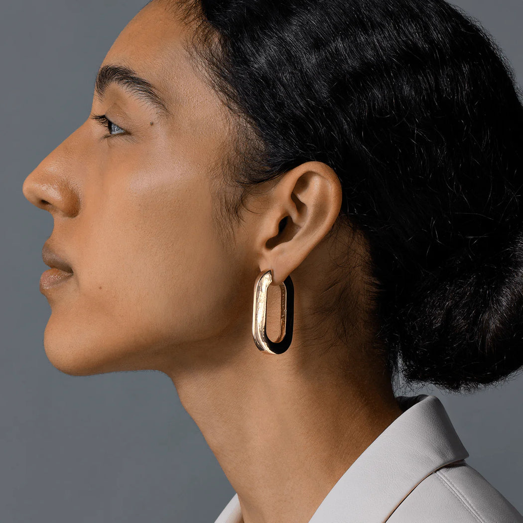 Mega U Link Earrings - Gold