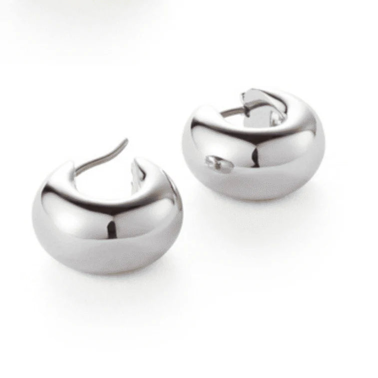 Mini Tome Hoop Earrings - Silver