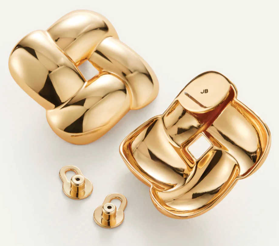 Mega Woven Square Earrings - Gold