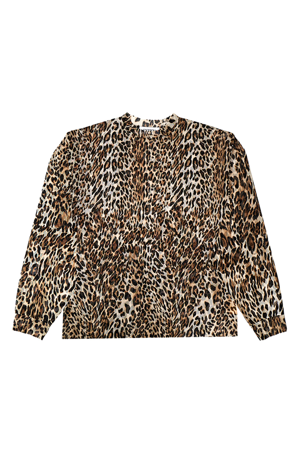 Oversized L/S Mesh Shirt - Leopard