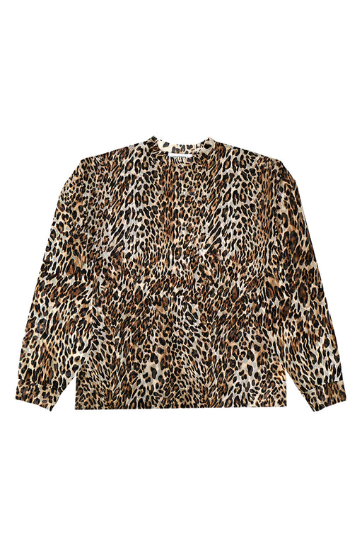 Oversized L/S Mesh Shirt - Leopard