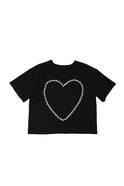 Open Heart Relaxed Tee - Black