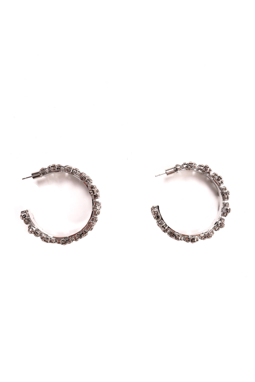 Round Crystal Clover Hoop Earrings