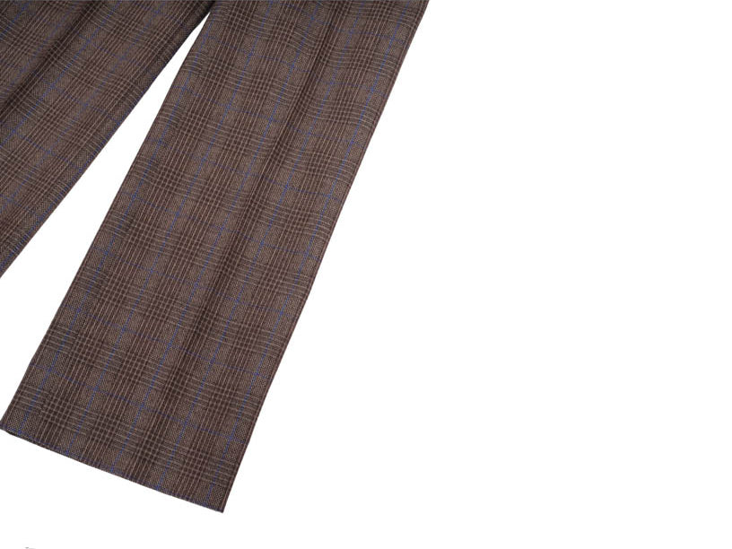 Check Trousers - Brown Plaid