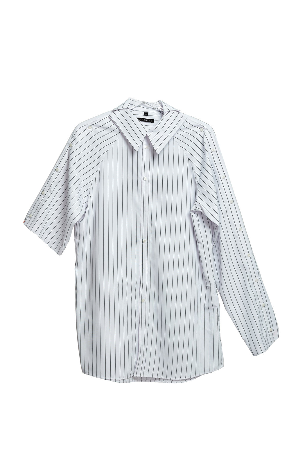 Asymmetric Shirt - Stripe White
