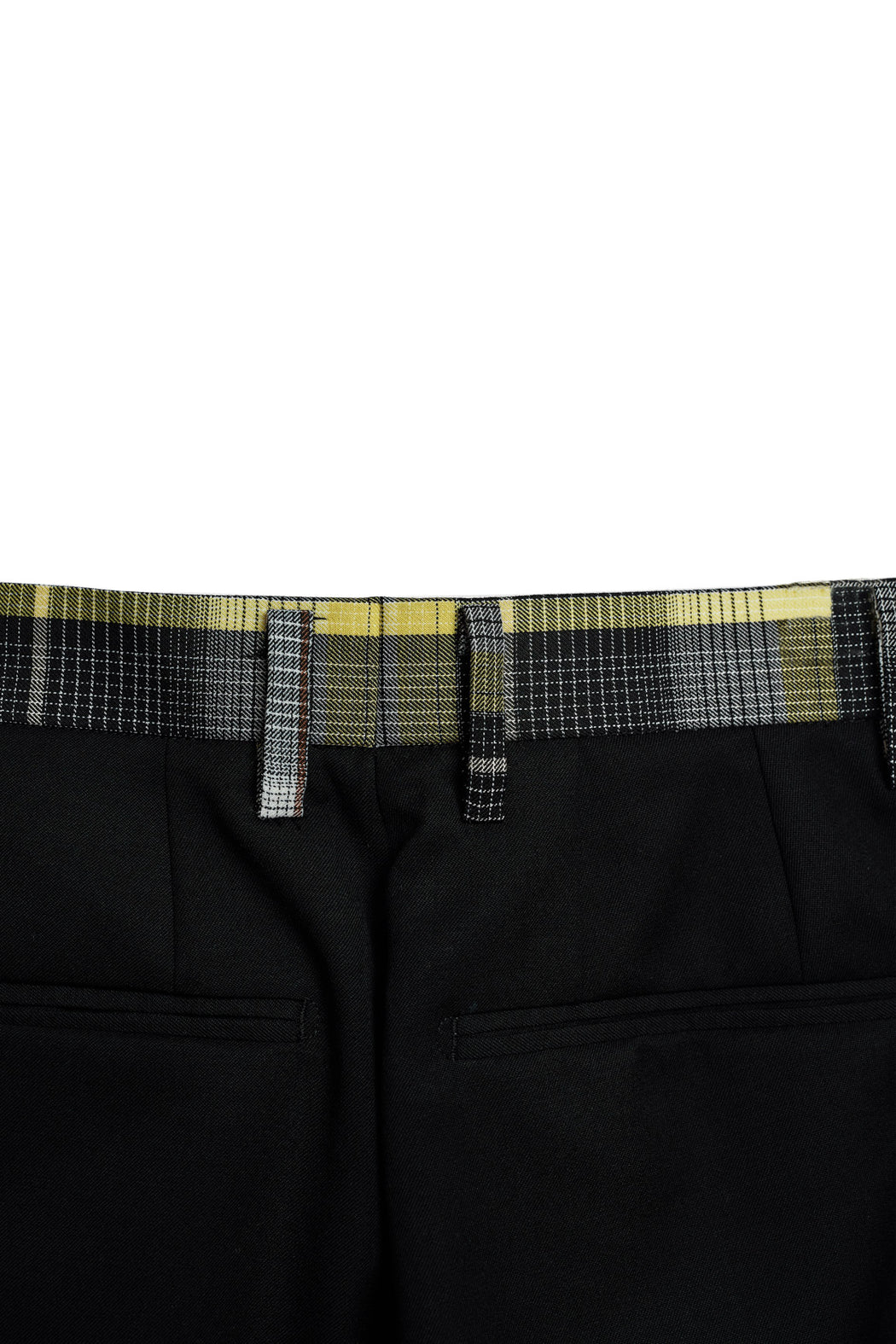 Open Front Check Trousers - Tartan Check Black