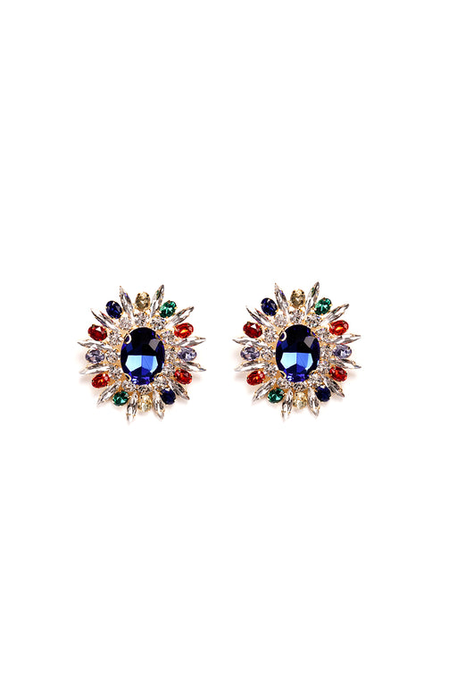 Large Stud Motif Frame Earrings