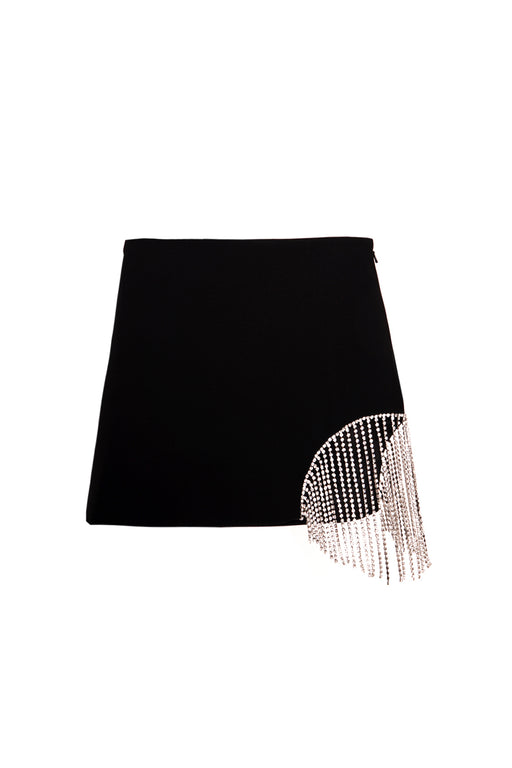 Crystal Fringe Skirt - Black