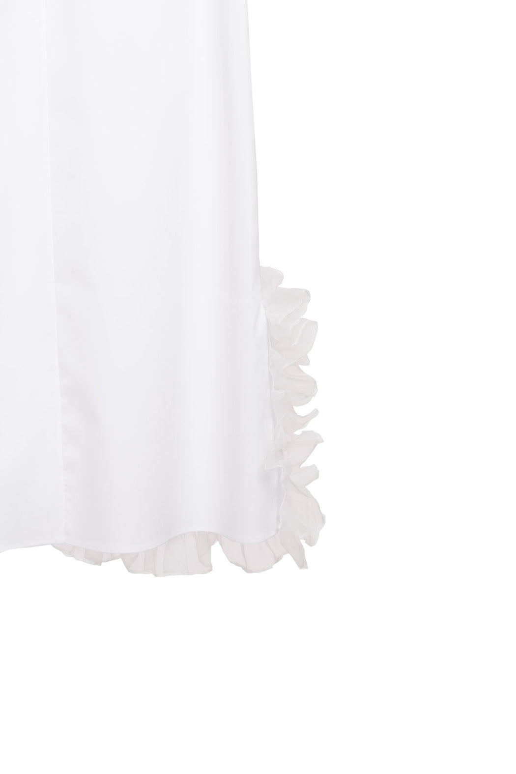 Sleeveless Frill Shirt - White