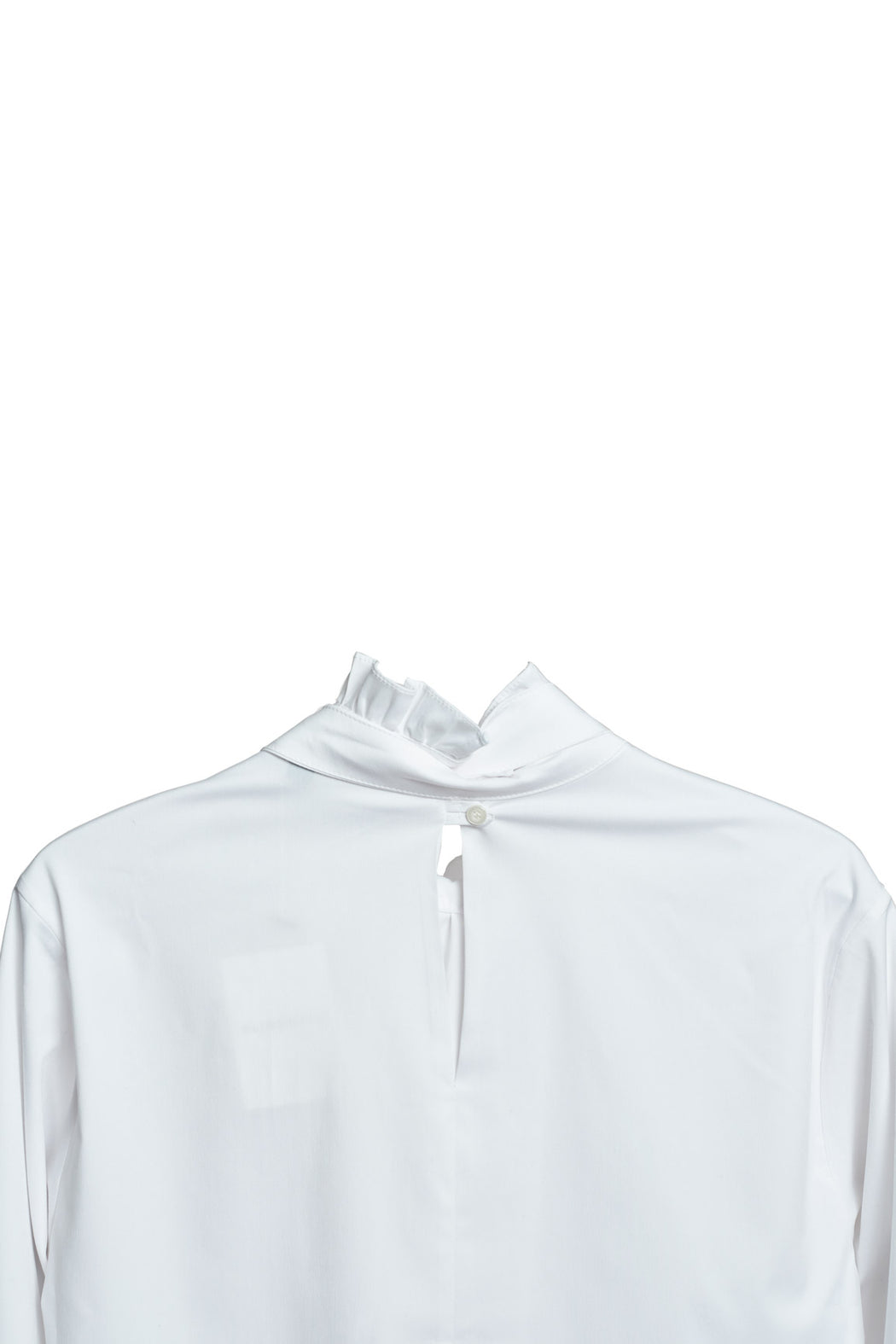 Neck And Cuff Frill Detail Shirt - White