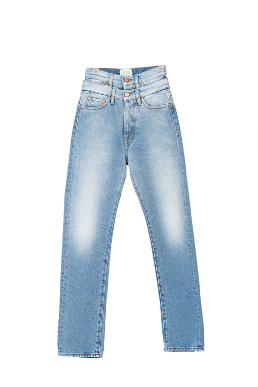 Lilly Double Waistband Jeans - Blue