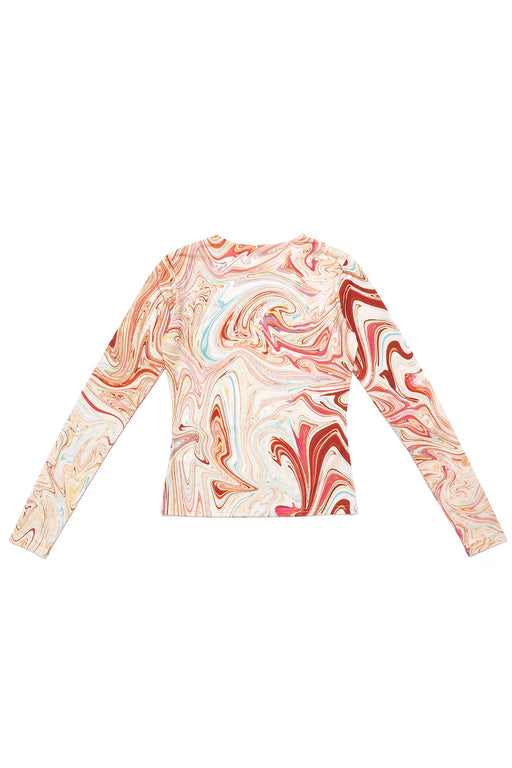 Marbling Print Top - Bronze