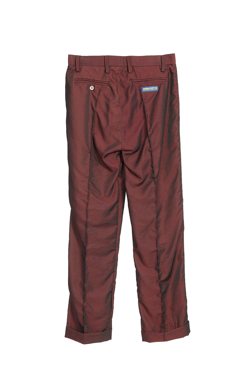 Pleated Trousers - Red/Iridescent