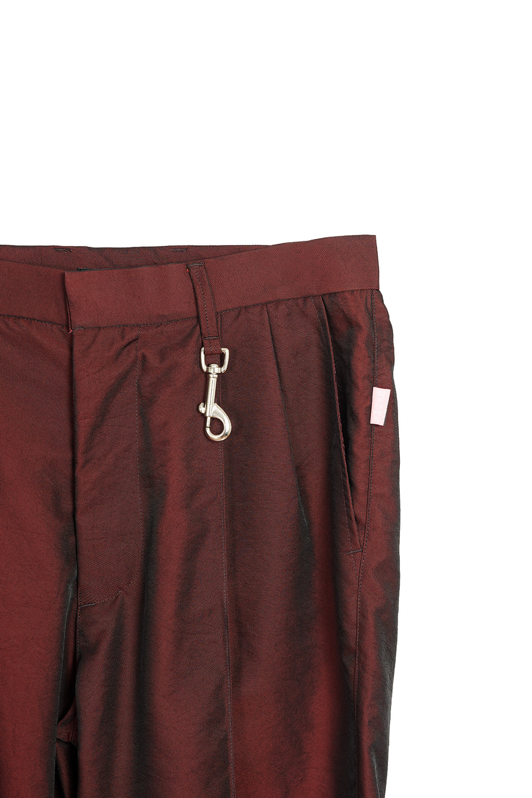 Pleated Trousers - Red/Iridescent