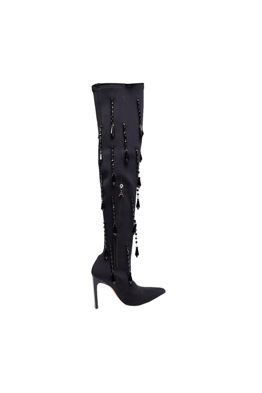 High Heel Thigh Boot - Black