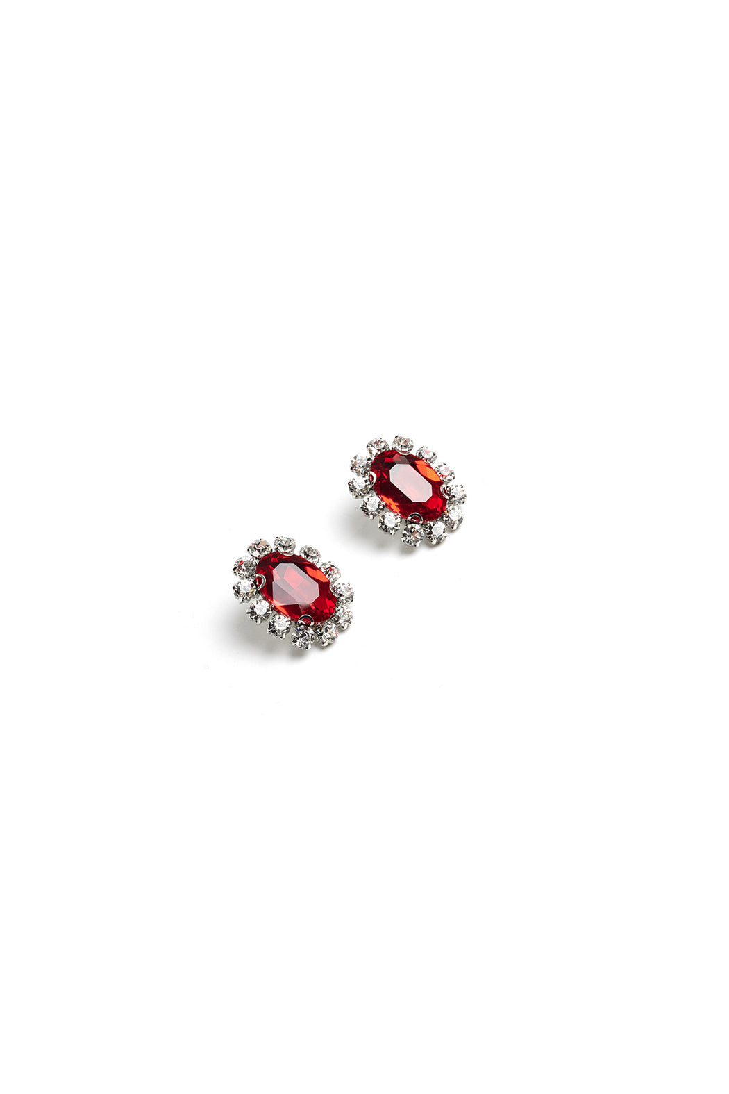 Costume Gemstone Earrings - Red