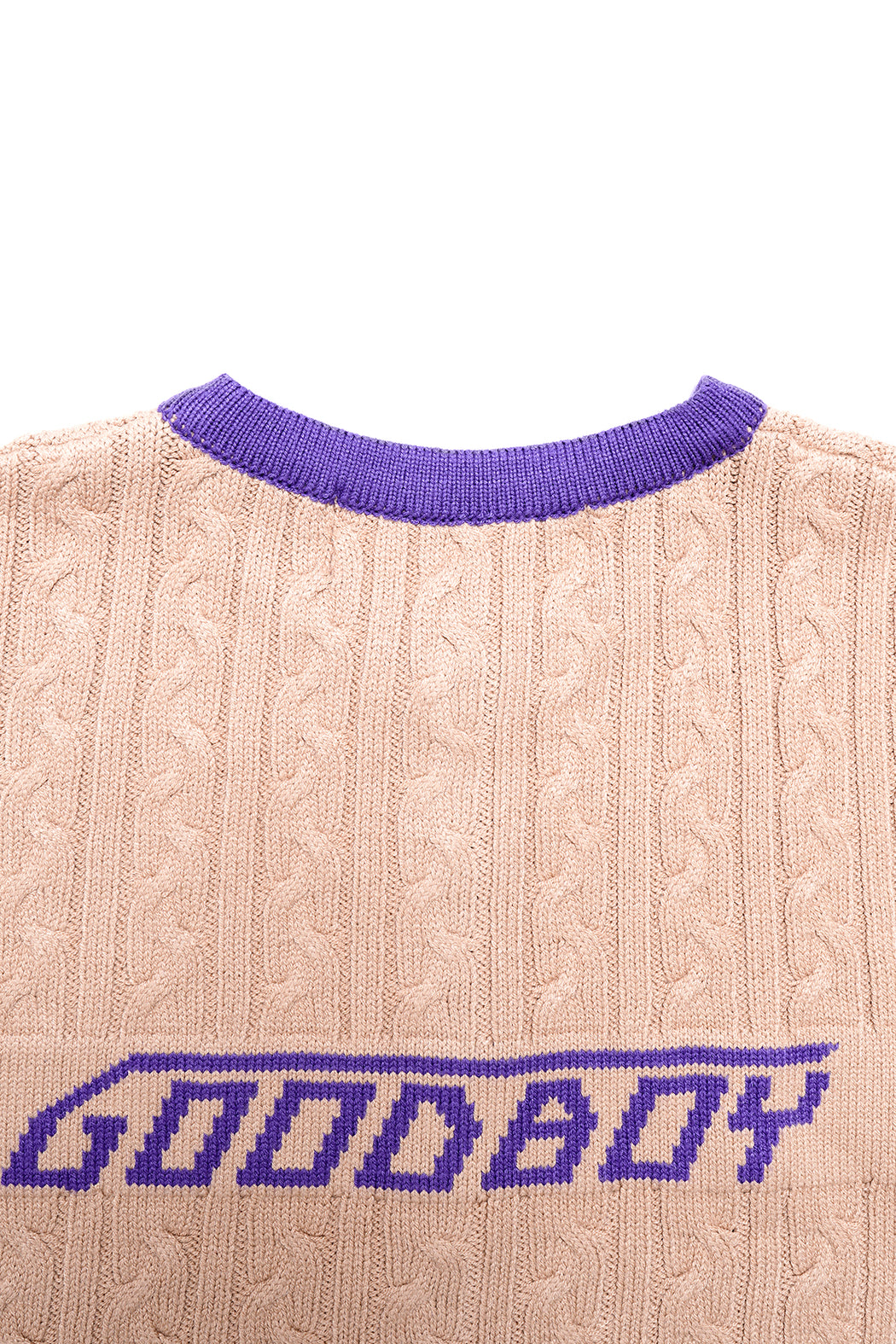New Logo Crop Cardigan - Brown/Purple