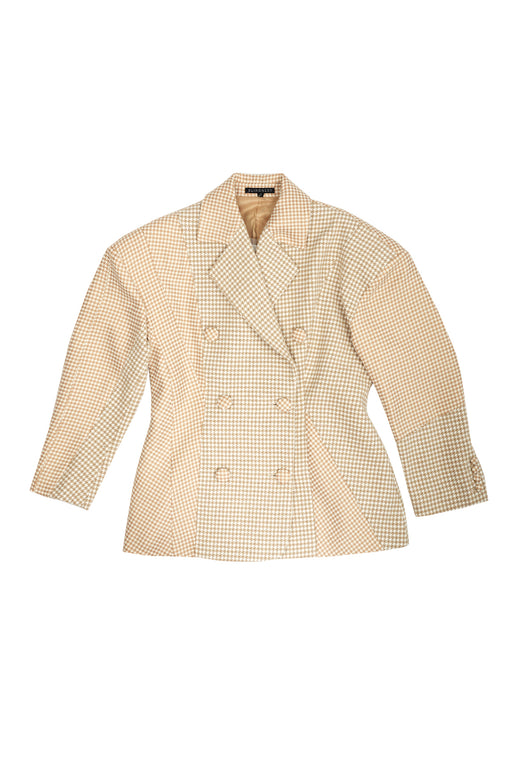 Houndstooth Blazer - Beige