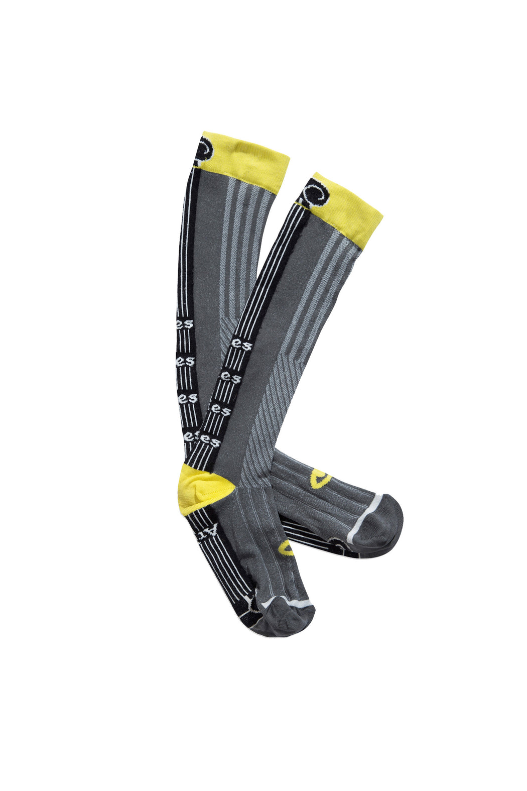 Column Knee Socks - Yellow/Grey