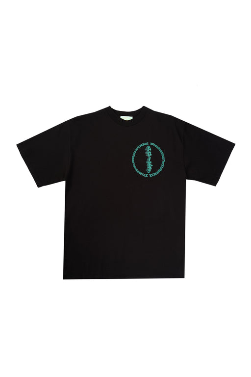 Green Fuzz Tee - Black