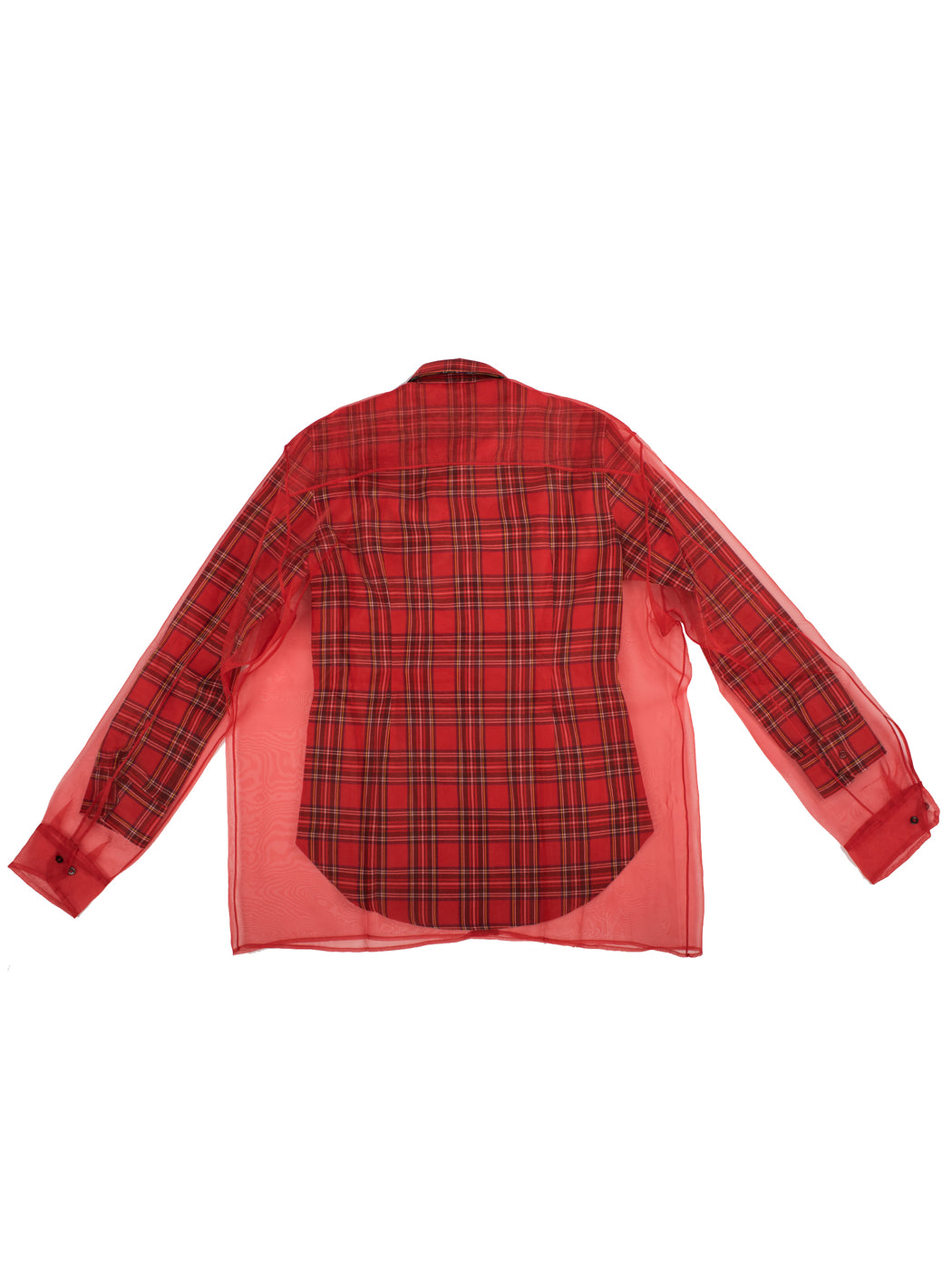 Organza Shirt - Red/Plaid