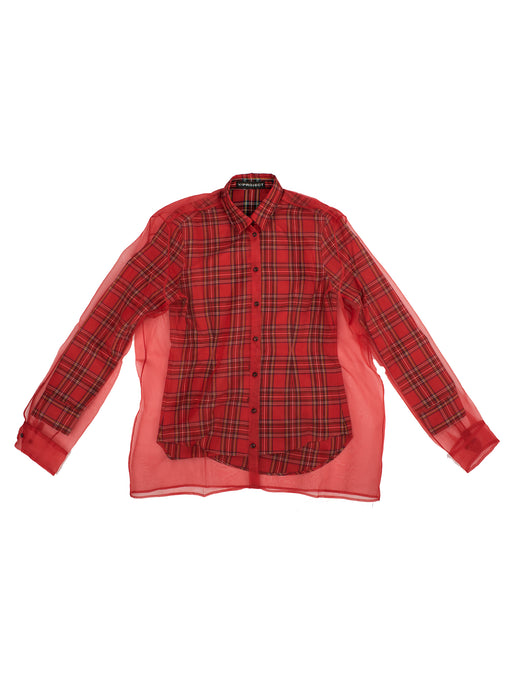 Organza Shirt - Red/Plaid