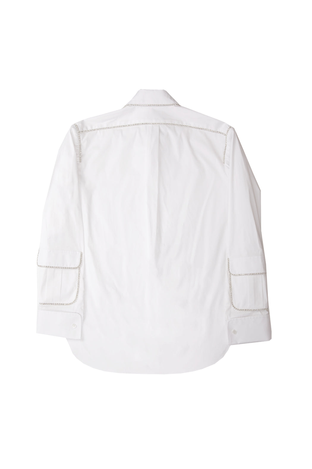 Button Down with Cargo Pocket Sleeve - White