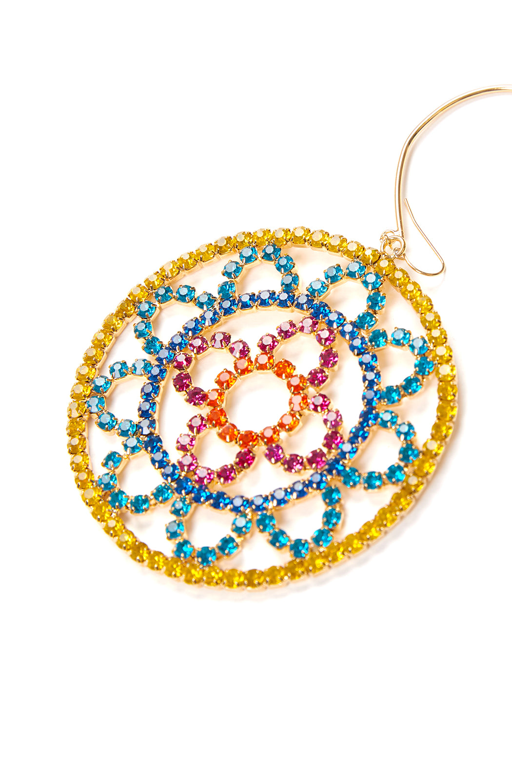Crystal Cupchain Crochet Earrings - Multi