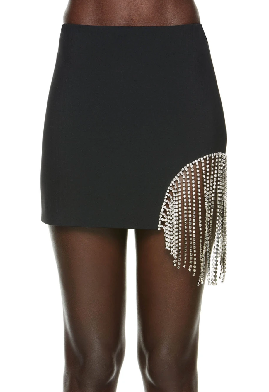 Crystal Fringe Skirt - Black
