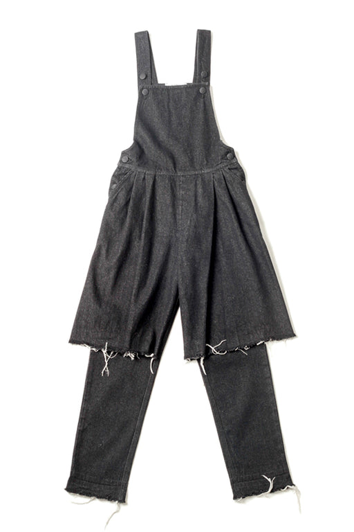 Black Demi-Denim Dungarees