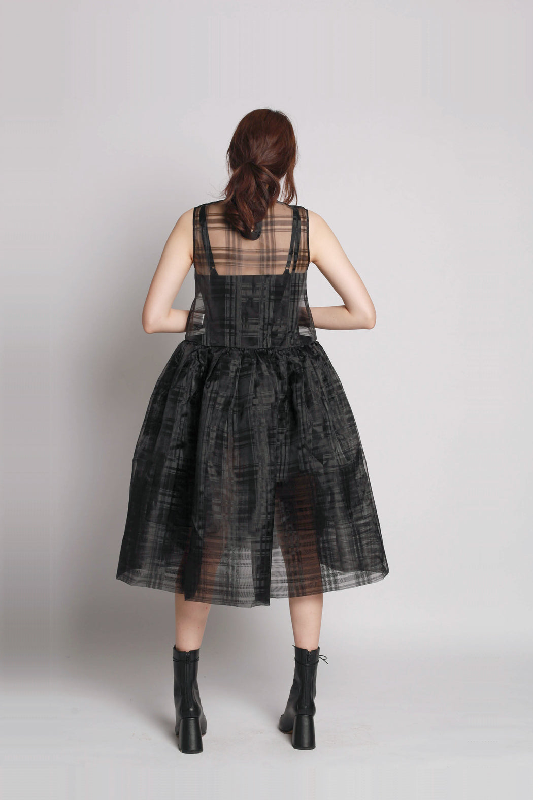 Checkered Organza Dress