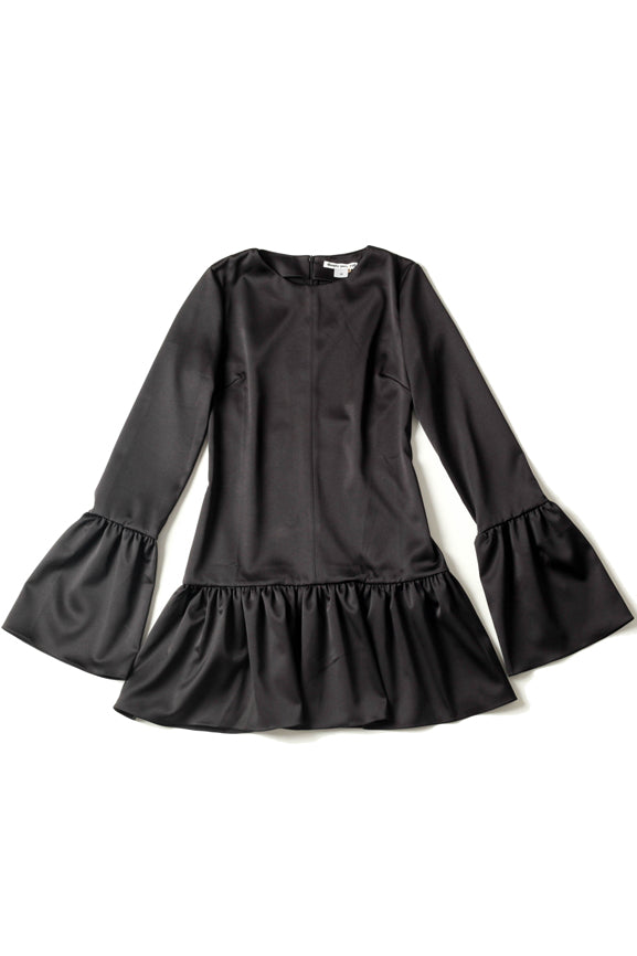 Bell Arm Mini Dress - Black