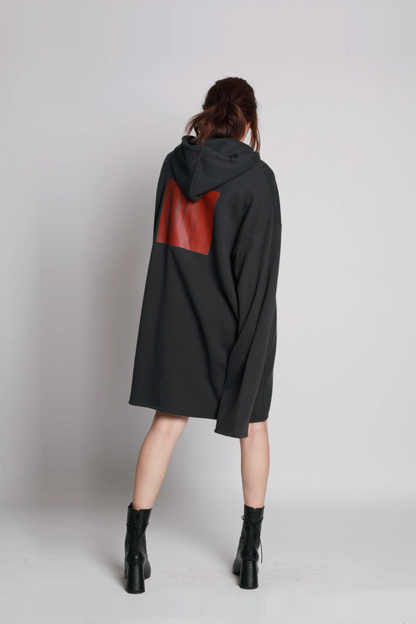 Printed Hoodie - Dark Gray