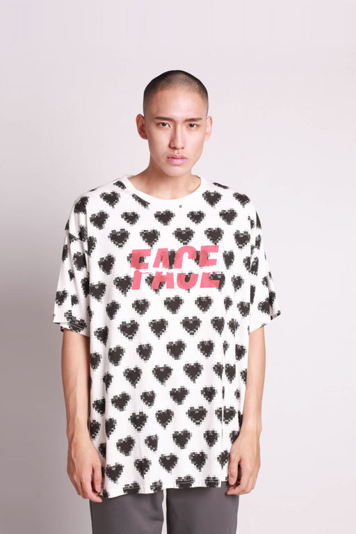 Oversized Heart Tee - White