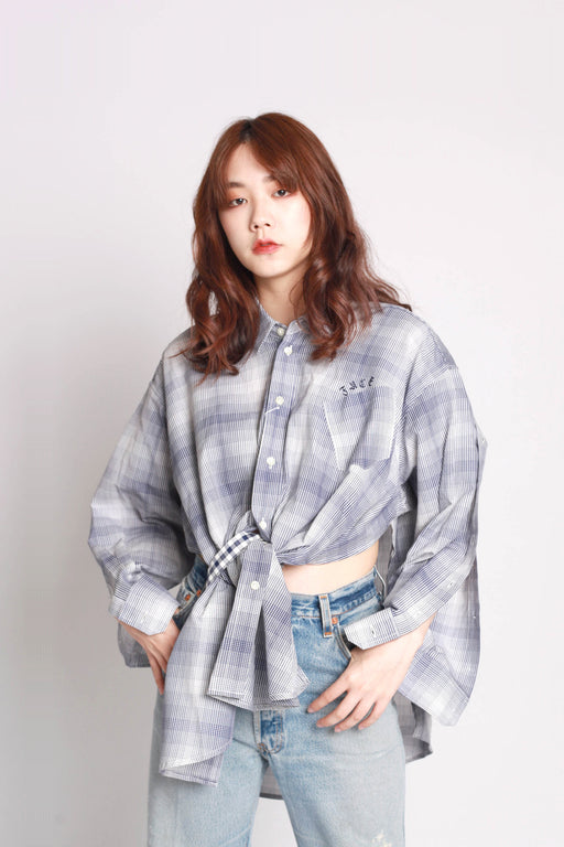 Open Sleeves Shirt - Green Check