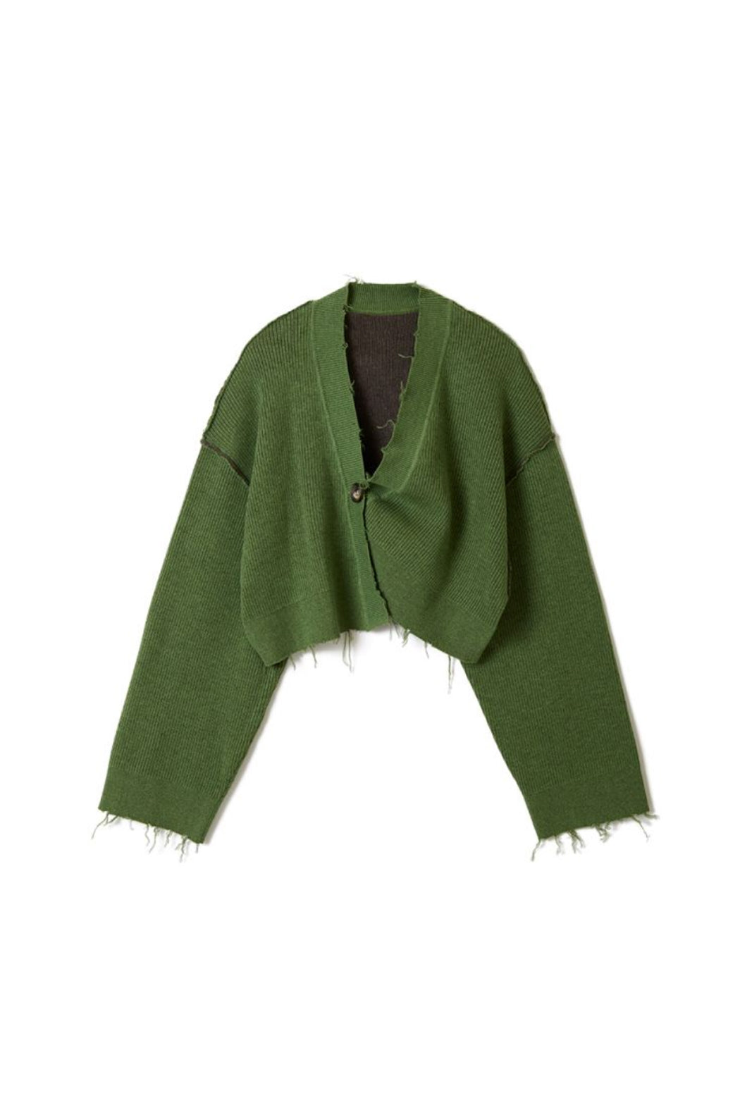 Double Face Rib Cardigan - Green