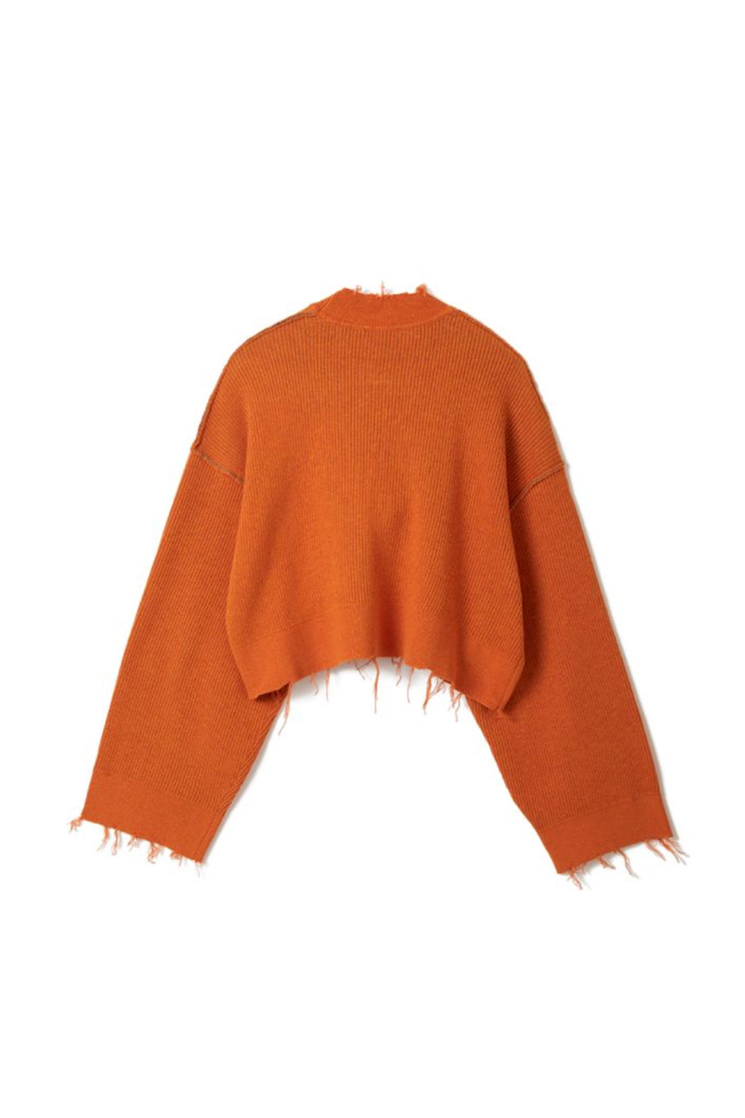 Urban Revivo shrunken cropped cardigan in orange rib knit