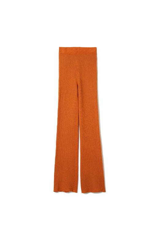 Double Face Rib Line Pants - Orange